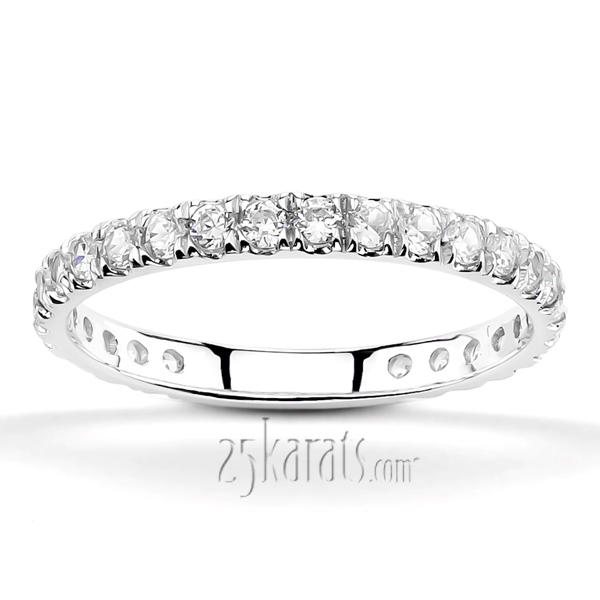 14K white gold Micro Pave Set Woman Diamond Ring (1/2 ct. tw.) 1 - main view