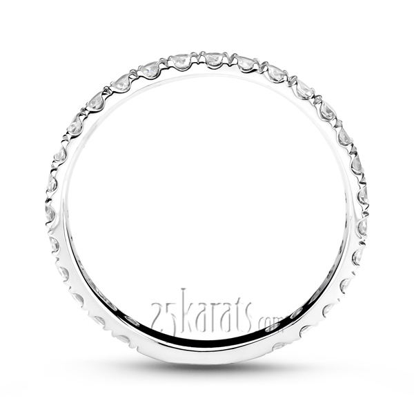14K white gold Contemporary Pave Set Diamond Stacking Ring (1/2 ct. tw.) - alternate view 3