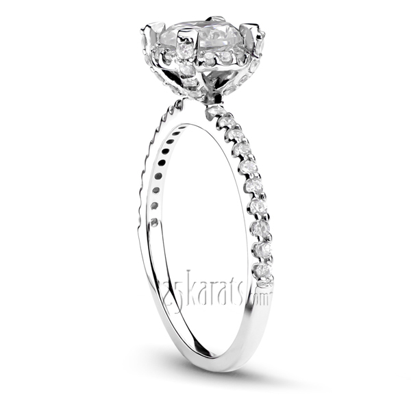 18K white gold Elegant Shared Prong Diamond Engagement Ring (0.34ct. tw.) - main view