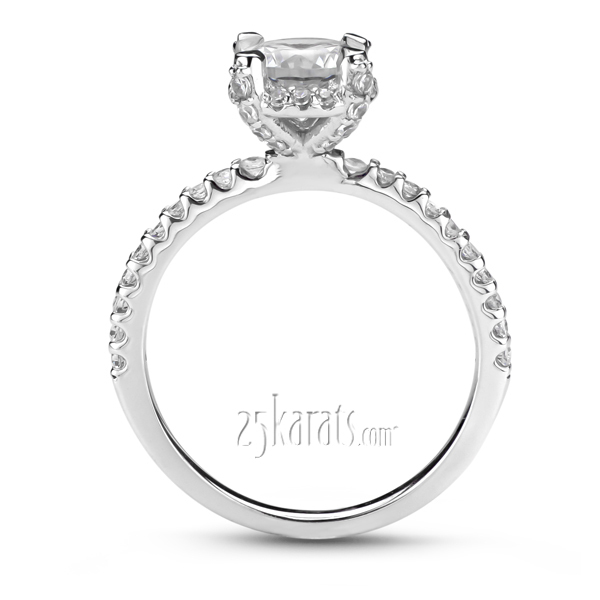 18K white gold Elegant Shared Prong Diamond Engagement Ring (0.34ct. tw.) - alternate view 2