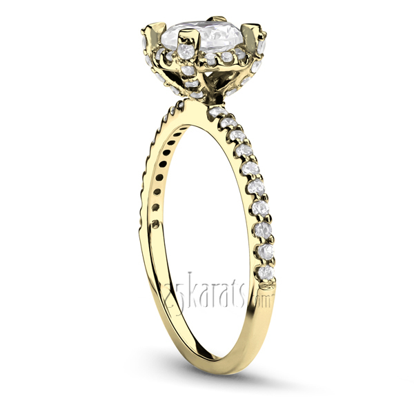 18K white gold Elegant Shared Prong Diamond Engagement Ring (0.34ct. tw.) - alternate view 3