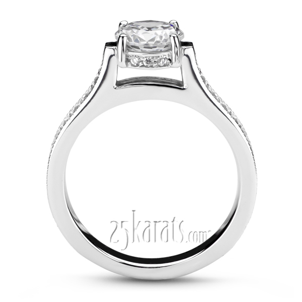 14K white gold Elegant Four Prong Diamond Engagement Ring (1/2 ct. tw.) - alternate view 2