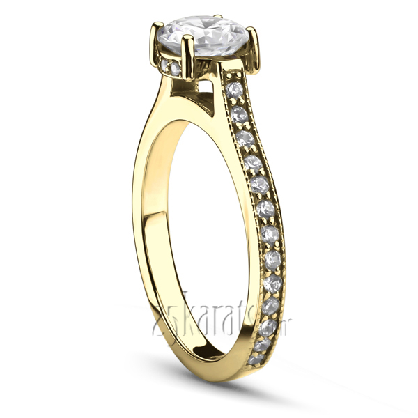 14K white gold Elegant Four Prong Diamond Engagement Ring (1/2 ct. tw.) - alternate view 3