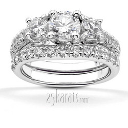 Curved diamond pave set matching band (0.28 ct. t.w.) thumbnail 5