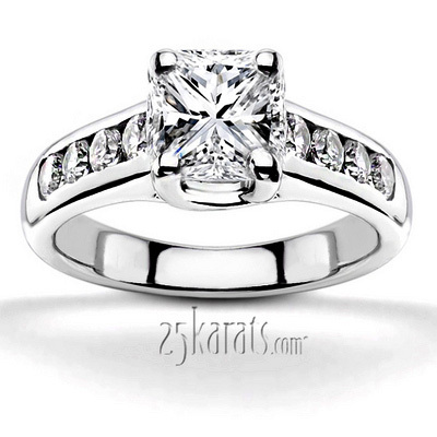 Trellis Center With Channel Set round Stone Side Stones(0.56ct. tw.).