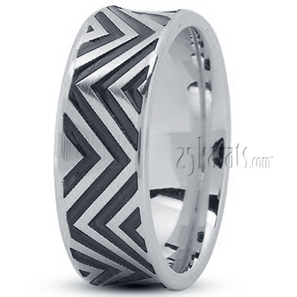 Black Plated Fancy Wedding Band - main view