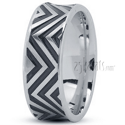 Black Plated Fancy Wedding Band - main view thumbnail
