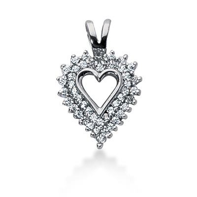 0.45 CT Diamond Heart Shape Pendant - view 1