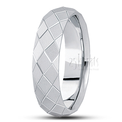 Diamond Pattern Wedding Band