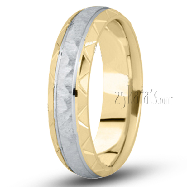 Grooved-Edge Designer Wedding Band - view 3