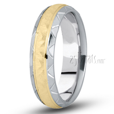 Grooved-Edge Designer Wedding Band - view 4 thumbnail