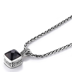 Sterling silver black onyx necklace pendant thumbnail 2