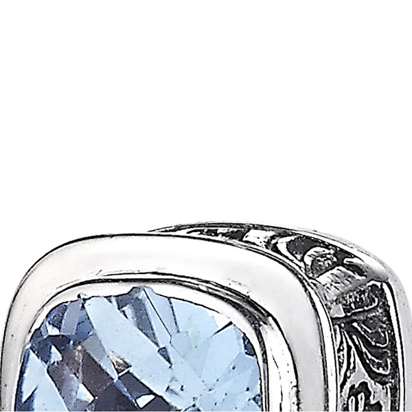 Sterling silver blue topaz earrings by Sara Blaine - view 2