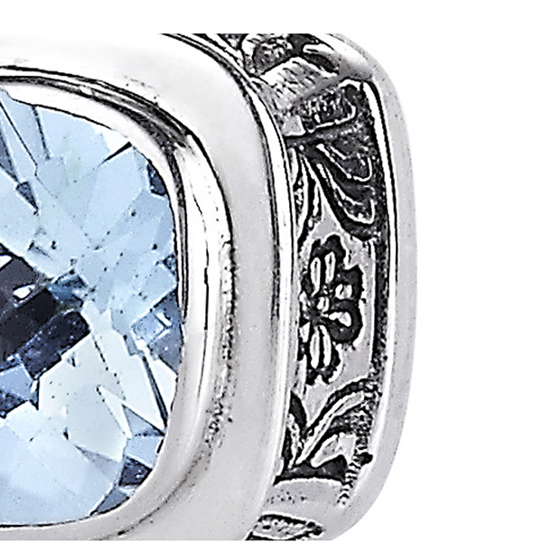 Sterling silver blue topaz earrings by Sara Blaine - view 3