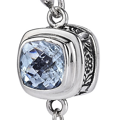 Sterling silver blue topaz earrings by Sara Blaine thumbnail 2