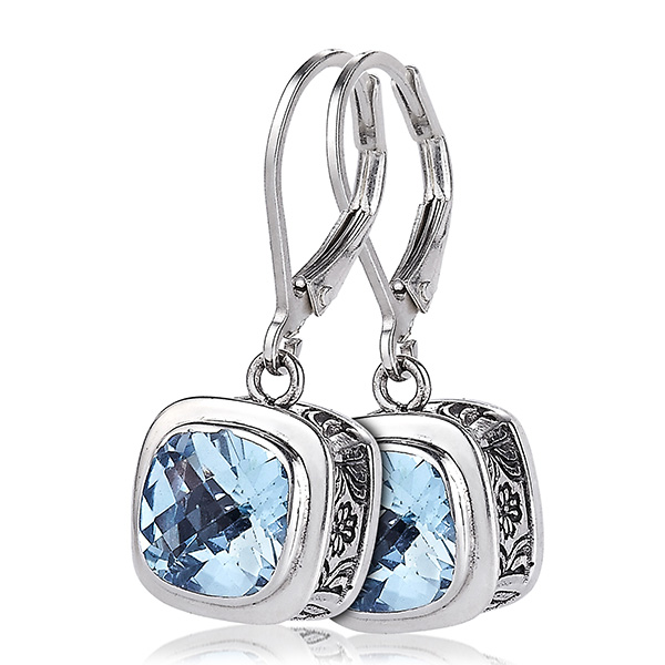 Sterling silver blue topaz earrings by Sara Blain