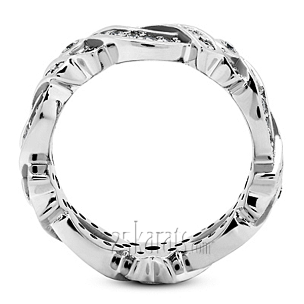 14K white gold Elegant Bead Set Eternity Wedding Band (0.72 ct. tw.) 2 - alternate view 2