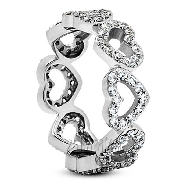 14K white gold Heart Design Eternity Wedding Band (0.96ct) 4 - alternate view 3