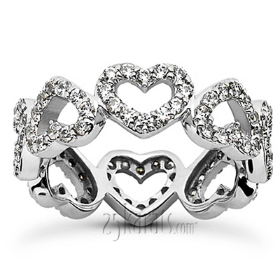 Heart Design Eternity Wedding Band (1.44ct) 3 thumbnail 1