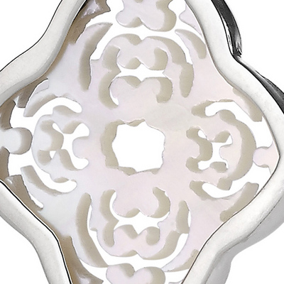 Sterling Silver laser cut white mother of pearl earrings thumbnail 2