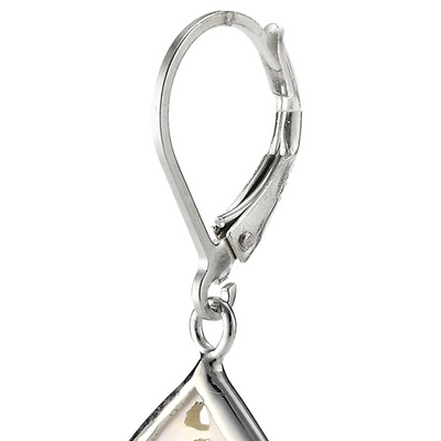 Sterling Silver laser cut white mother of pearl earrings thumbnail 3