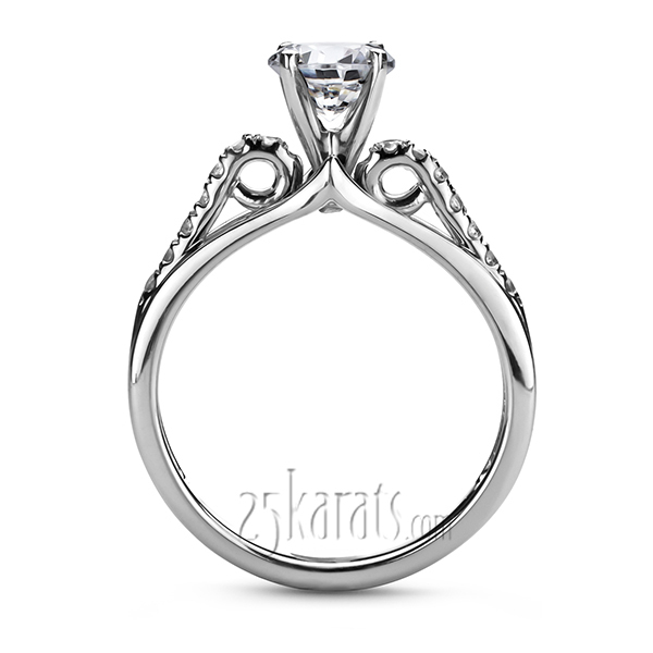 14K white gold Micro Pave Set Diamond Engagement Ring (1/5 ct. tw.) - alternate view 4