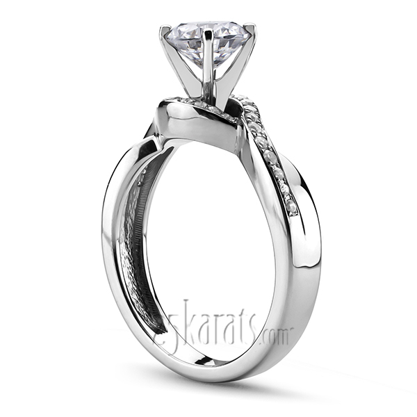 18K white gold Micro Pave Set Infinity Diamond Engagement Ring (1/4 ct. tw.) - main view