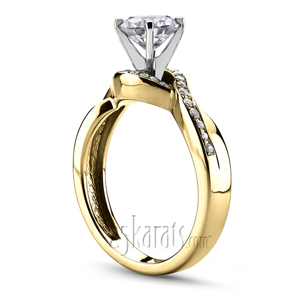18K white gold Micro Pave Set Infinity Diamond Engagement Ring (1/4 ct. tw.) - alternate view 2