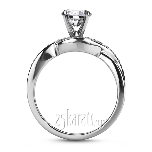 18K white gold Micro Pave Set Infinity Diamond Engagement Ring (1/4 ct. tw.) - alternate view 3