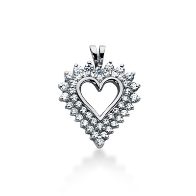 1.30 ct. Diamond Heart Shape Pendant - view 1