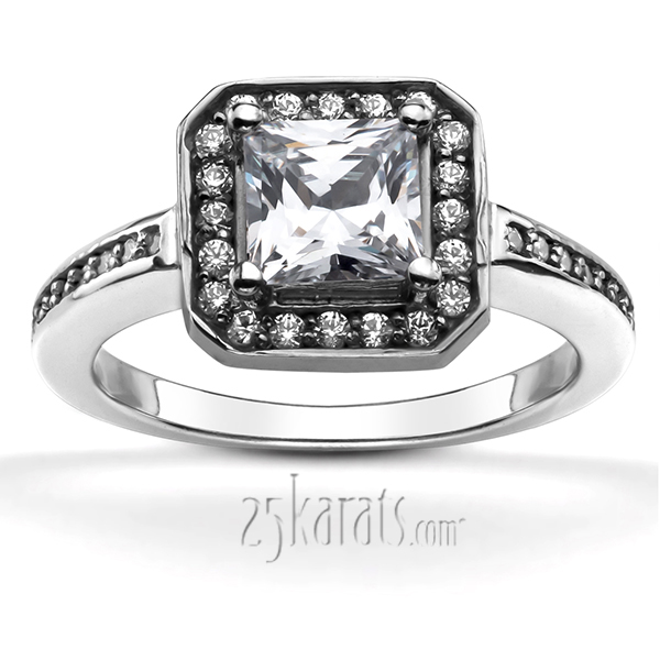 Channel Set Halo Diamond Bridal Ring (0.30 t.c.w.)