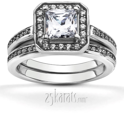 Channel Set Halo Diamond Bridal Ring (0.30 t.c.w.) thumbnail 5
