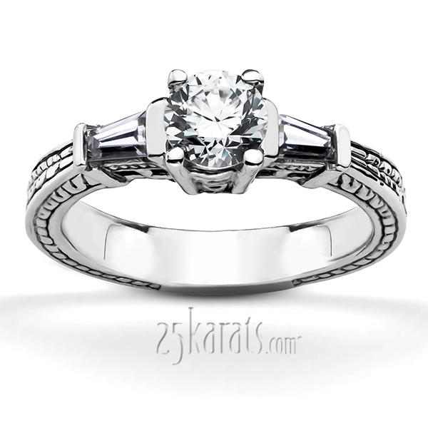 18K white gold Antique Multi-Shaped Diamond Engagement Ring (0.16 ct. tw.) - main view
