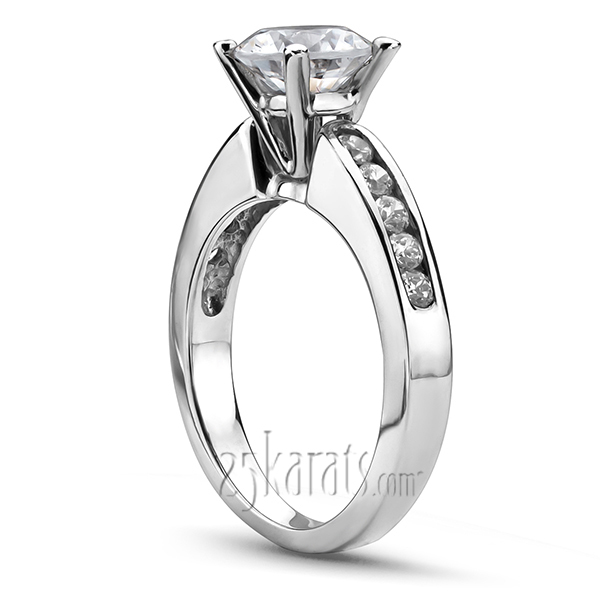 14K white gold Classic Round Cut Channel Set Diamond Bridal Ring (0.56 ct. tw. ) - alternate view 2