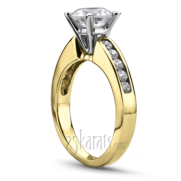 14K white gold Classic Round Cut Channel Set Diamond Bridal Ring (0.56 ct. tw. ) - alternate view 3