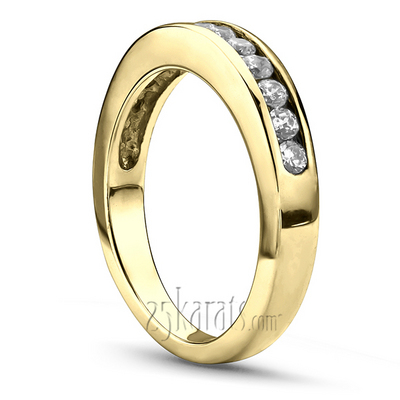 Classic Round Cut Channel Set Diamond Wedding Band (0.28ct. tw.) thumbnail 3