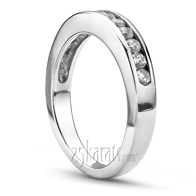 Classic Round Cut Channel Set Diamond Wedding Band (0.55ct. tw.) thumbnail 2