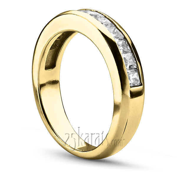 14K white gold Classic Channel Set Princess Cut Diamond Ladies Wedding Band(2.00 ct. tw.) - alternate view 3