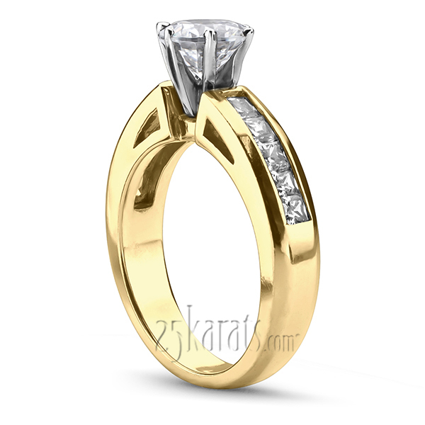 14K white gold Princess Cut Channel Set Diamond Engagement Ring(1.62 ct. tw.) - alternate view 3