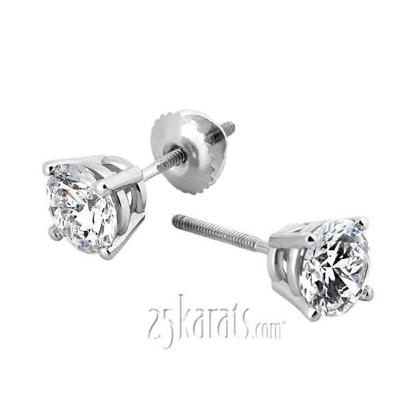 4 Prong Basket Setting Moissanite Earrings( 0.50ct. tw.) - view 1