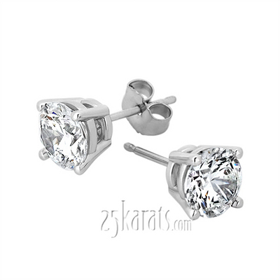 4 Prong Basket Setting Moissanite Earrings( 1.33ct. tw.) thumbnail 1