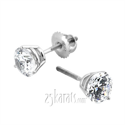 3 Prong basket Setting Moissanite Earrings(0.66ct. tw.) thumbnail 3