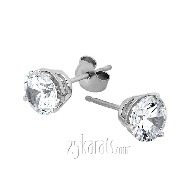 3 Prong basket Setting Moissanite Earrings(2.50ct. tw.) - view 1