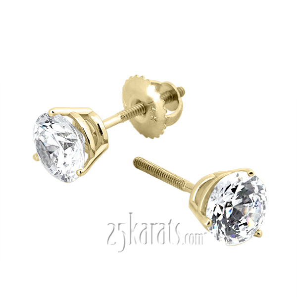 3 Prong basket Setting Moissanite Earrings(3.00ct. tw.) - view 4