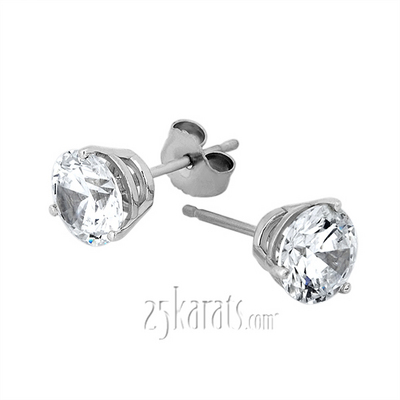 3 Prong basket Setting Moissanite Earrings(4.00ct. tw.) thumbnail 1
