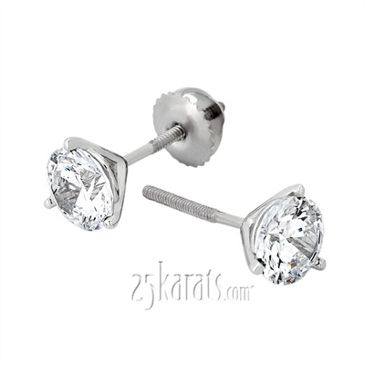 Round Moissanite Martini Setting Earrings(0.50ct. tw.) thumbnail 3