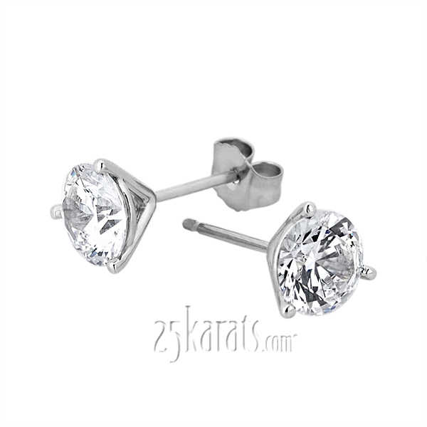 Round Moissanite Martini Setting Earrings(0.66ct. tw.) - view 1