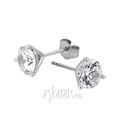 Round Moissanite Martini Setting Earrings(0.66ct. tw.) thumbnail 1