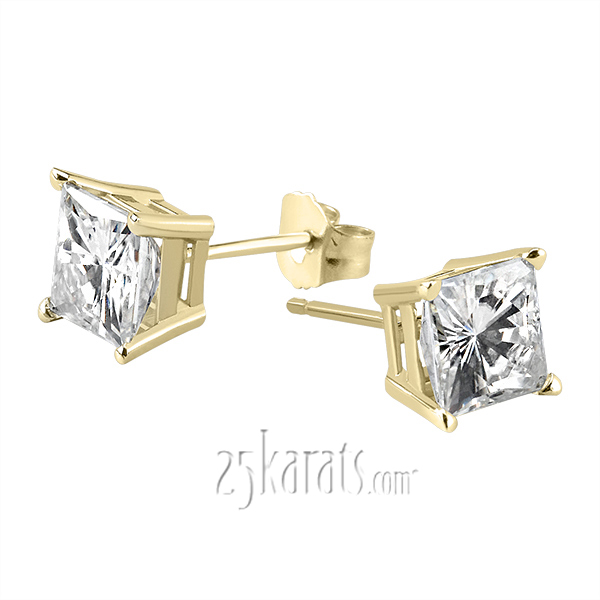 Moissanite Square Brilliant Cut Earrings(1.64ct. tw) - view 2