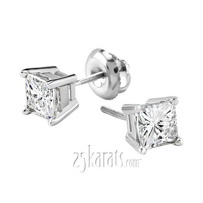 Moissanite Square Brilliant Cut Earrings(1.64ct. tw) thumbnail 3
